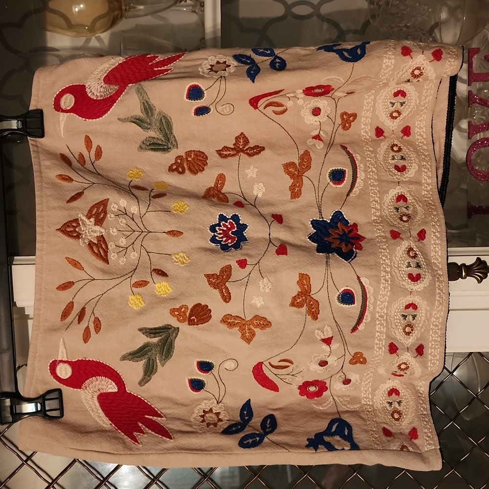 Umgee Tan Embroidered Skirt